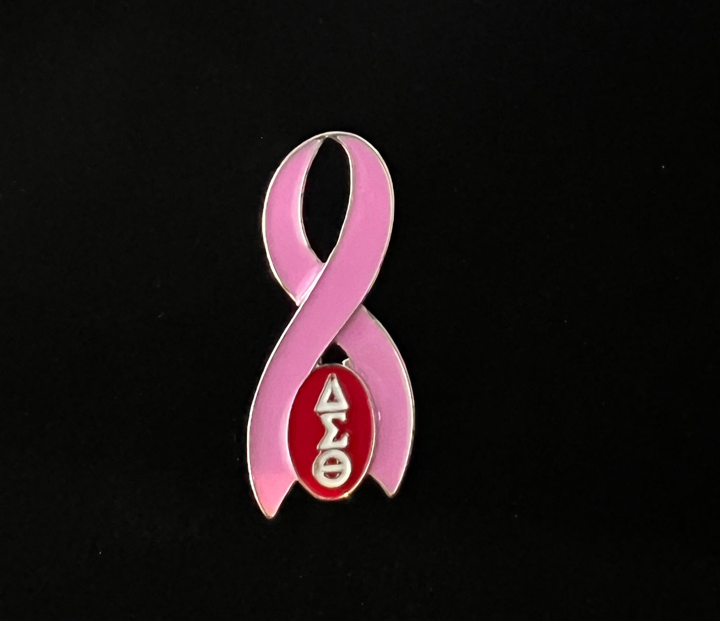 Delta breast cancer awareness brooch