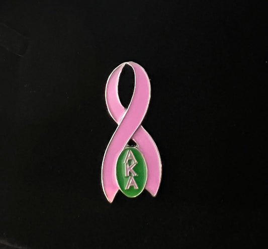 Alpha Kappa Alpha breast cancer awareness brooch